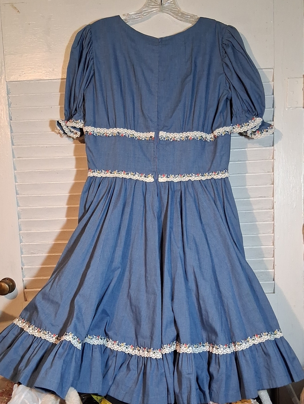 Vintage Blue Prairie Dress - Picture 5 of 7